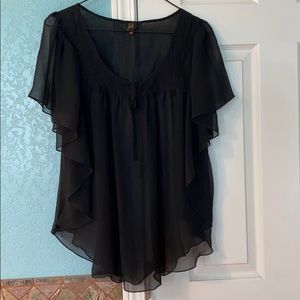 Sheer black top